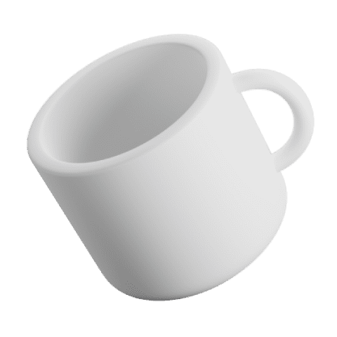 Dekoratives 3D-Icon von einer Tasse